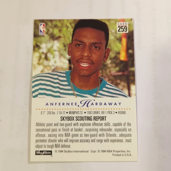1993-94 SkyBox Premium #259 Anfernee Hardaway RC Rookie Magic - Picture 3 of 4